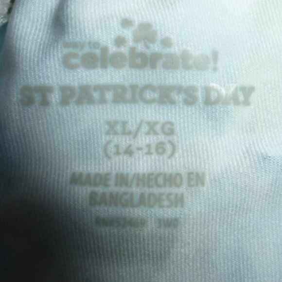 Celebrate Girls St. Patrick’s Day Leggings -XL(14-16) Green Shamrock Rainbow NEW - Picture 6 of 9